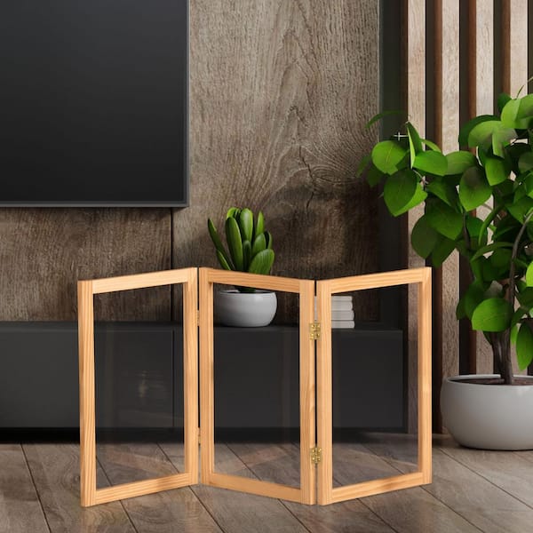 2 ft. Short Clear Plastic Partition Natural 3 Panel