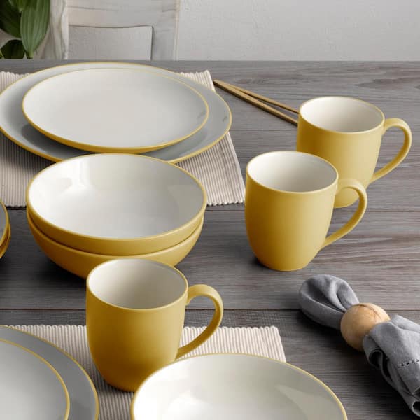 Noritake Colorwave Mustard 16-Piece Coupe (Yellow) Stoneware