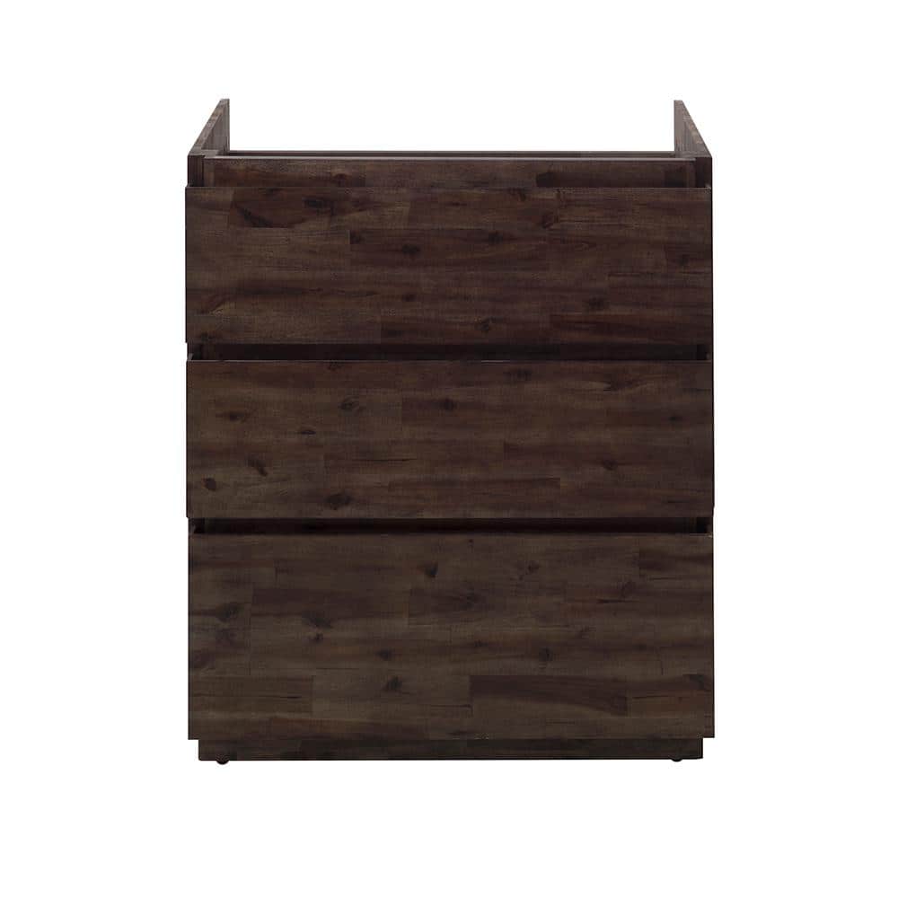 Formosa 29" Dark Brown Acacia Wood Freestanding Vanity Base