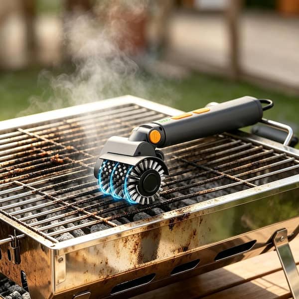 4-Piece Electric Grill Brush, Extreme 50kg Torque Power Grill Brush, 7.4V Motor, Safe for All Grills