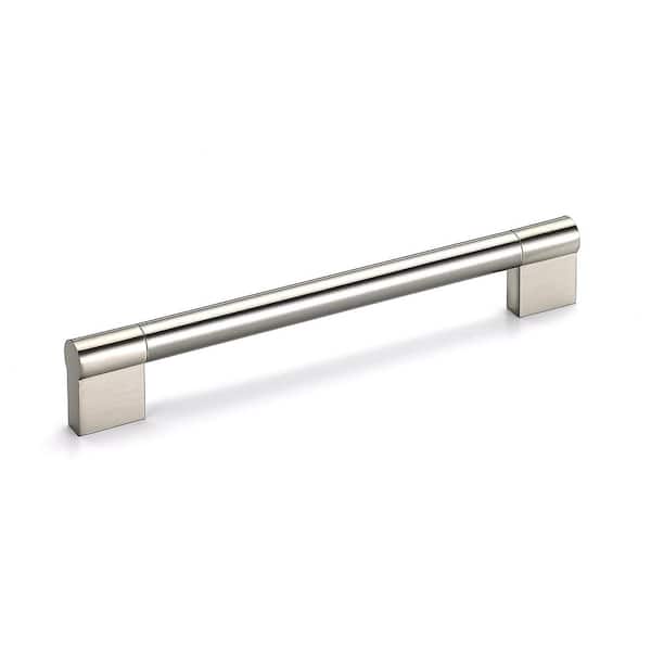 Brushed Nickel Contemporary Drawer Pull, Stainless Steel Cabinet Pulls Home Depot