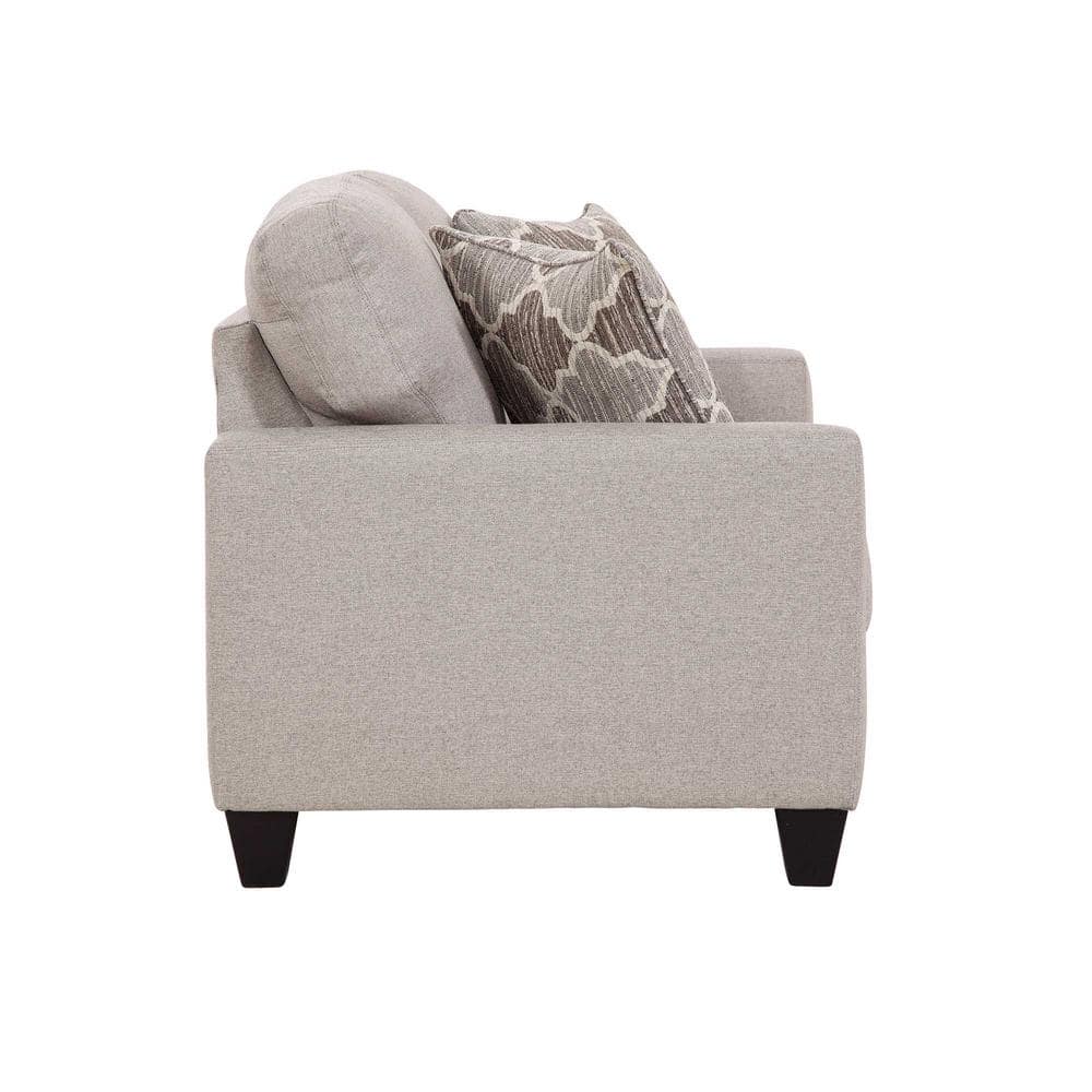 Queen Brown Linen Track Arm Sleeper Sofa with Pillows