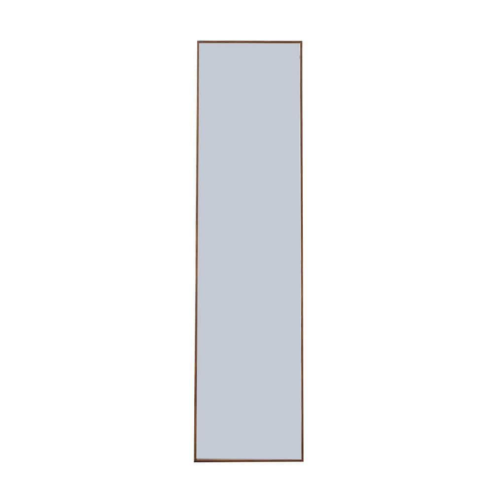 High-End Finish Brown 15 in. W x 58 in. H Rectangle Solid Wood Full Length 