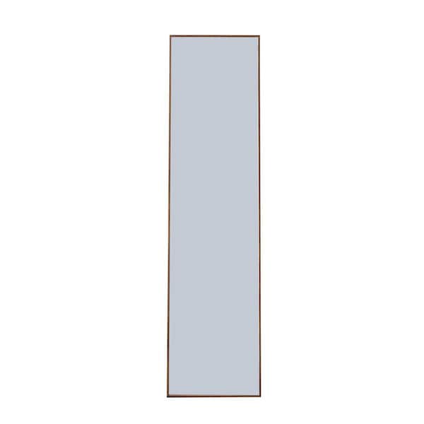 Unbranded High-End Finish Brown 15 in. W x 58 in. H Rectangle Solid Wood Full Length Mirror