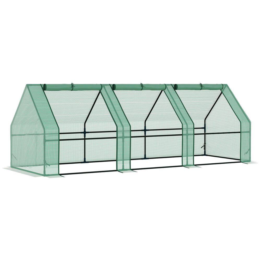 9 ft. W x 3 ft. D x 3 ft. H Steel Green Portable Mini Greenhouse, Outdoor Garden with PE Cover and Zipper Doors price history on PriceWatchPro