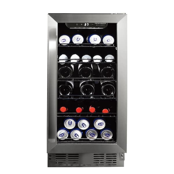 23 in. Single Zone Beverage Center Cooler, 30-Bottle Stainless Steel, Tempered Glass Door with Lock
