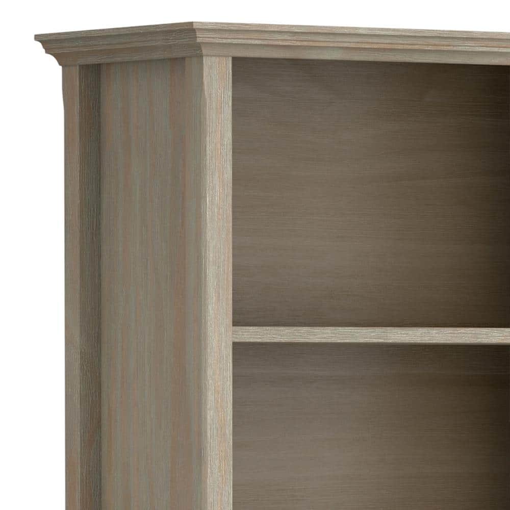 Distressed Grey Pine Adjustable 5-Shelf Bookcase