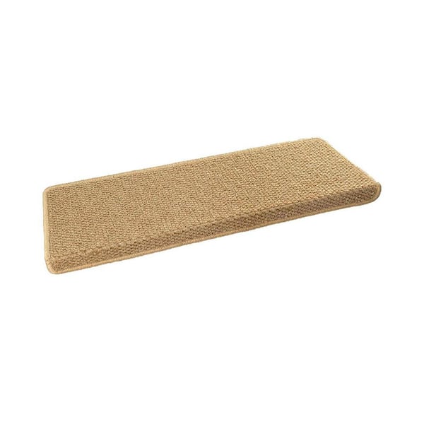 Beige 29.5 in. x 9.5 in. Carpet Stair Tread Cover Set of 14 Non-Slip Edging Protectors