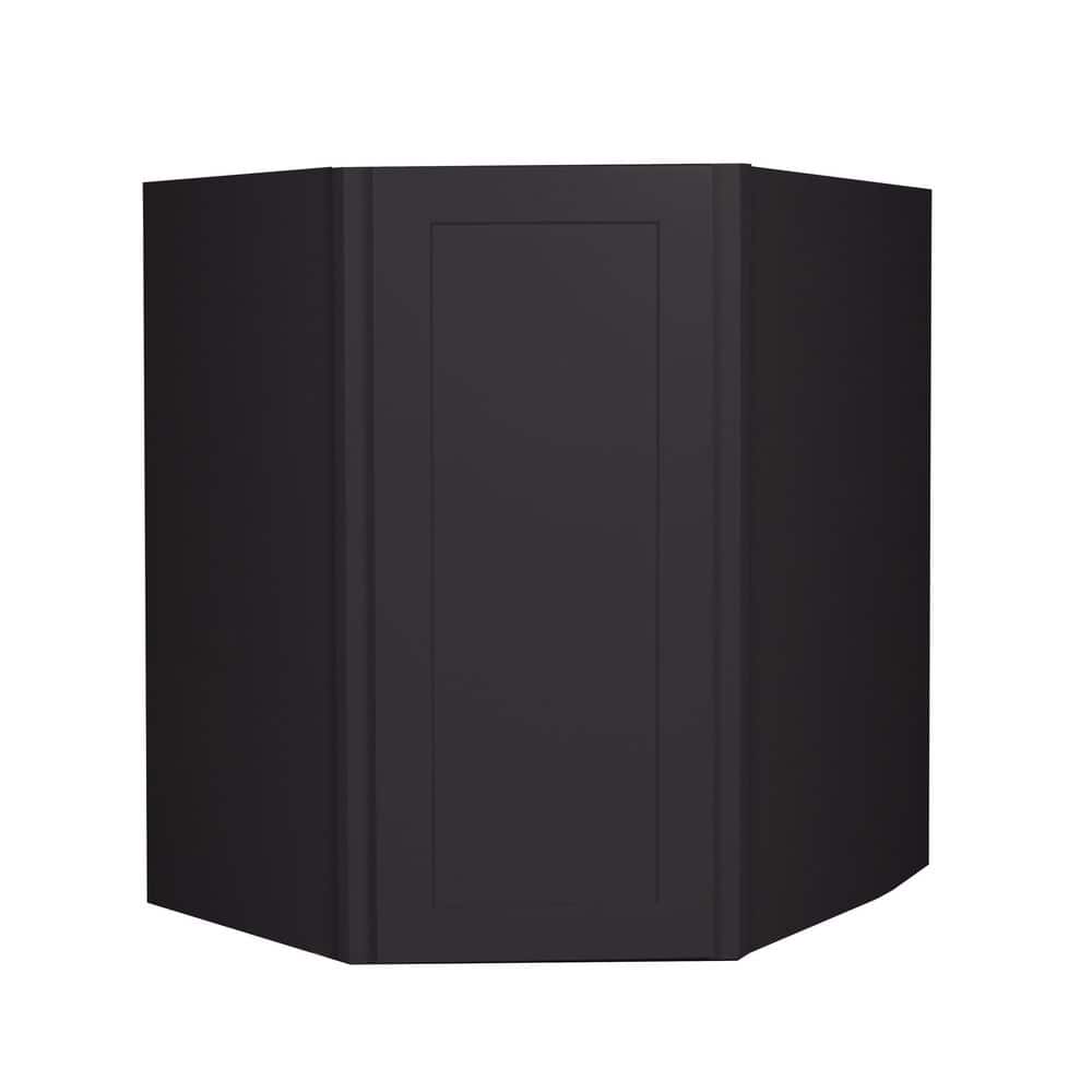 Shaker Assembled 24 in. W x 42 in. H x 12 in. D Wall Diagonal Corner Cabinet in Charcoal Black price history on PriceWatchPro