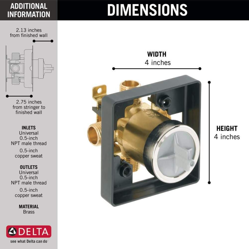 Universal Brass and Plastic Shower Rough-In Valve