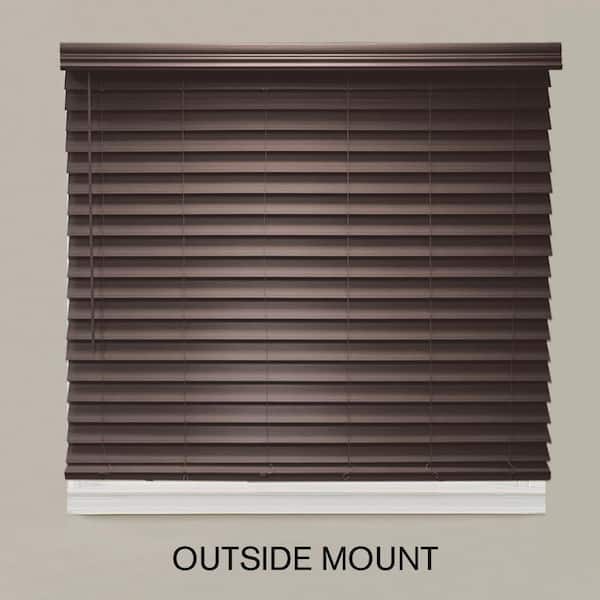 Espresso Cordless 2-1/2 in Actual Sizes Listed Premium Faux Wood Blind 