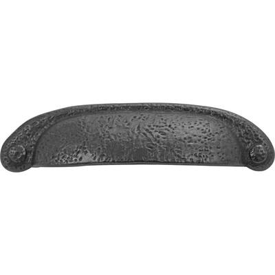 Refined 3 in. Center-to-Center Black Iron Cup Rustic Pull