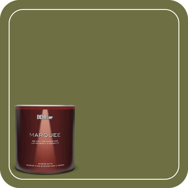 BEHR MARQUEE 1 qt. #S350-6 Truly Olive Matte Interior Paint
