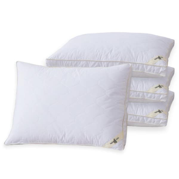 St. James Home Feather and Loom Cotton Quilted Nano Feather Jumbo Pillow Set of 4