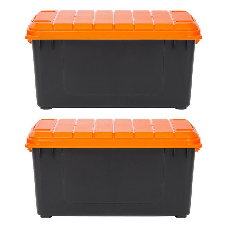 IRIS 82 Qt. Heavy Duty Plastic Storage Box in Black (2-Pack) – Home ...