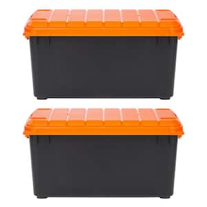 79 Qt Stackble Storage Box w/Heavy-duty Buckles, (2 Pack)