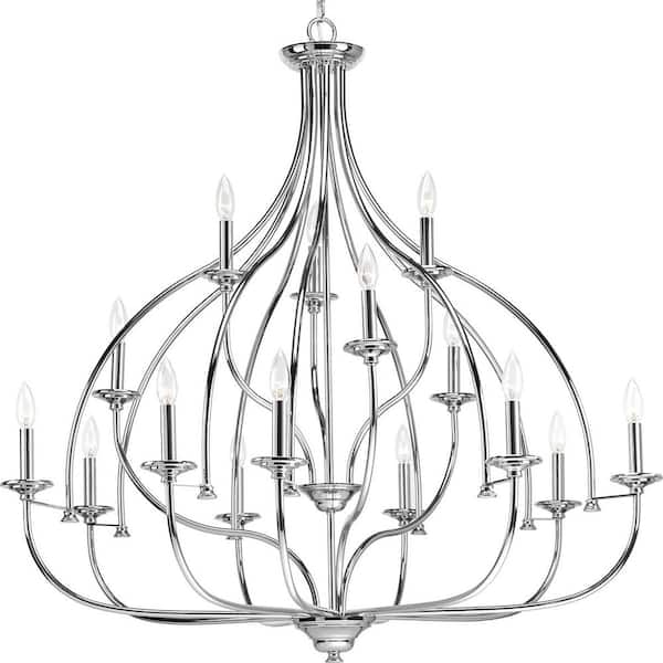Progress Lighting Tinsley Collection 15-Light Polished Chrome Chandelier