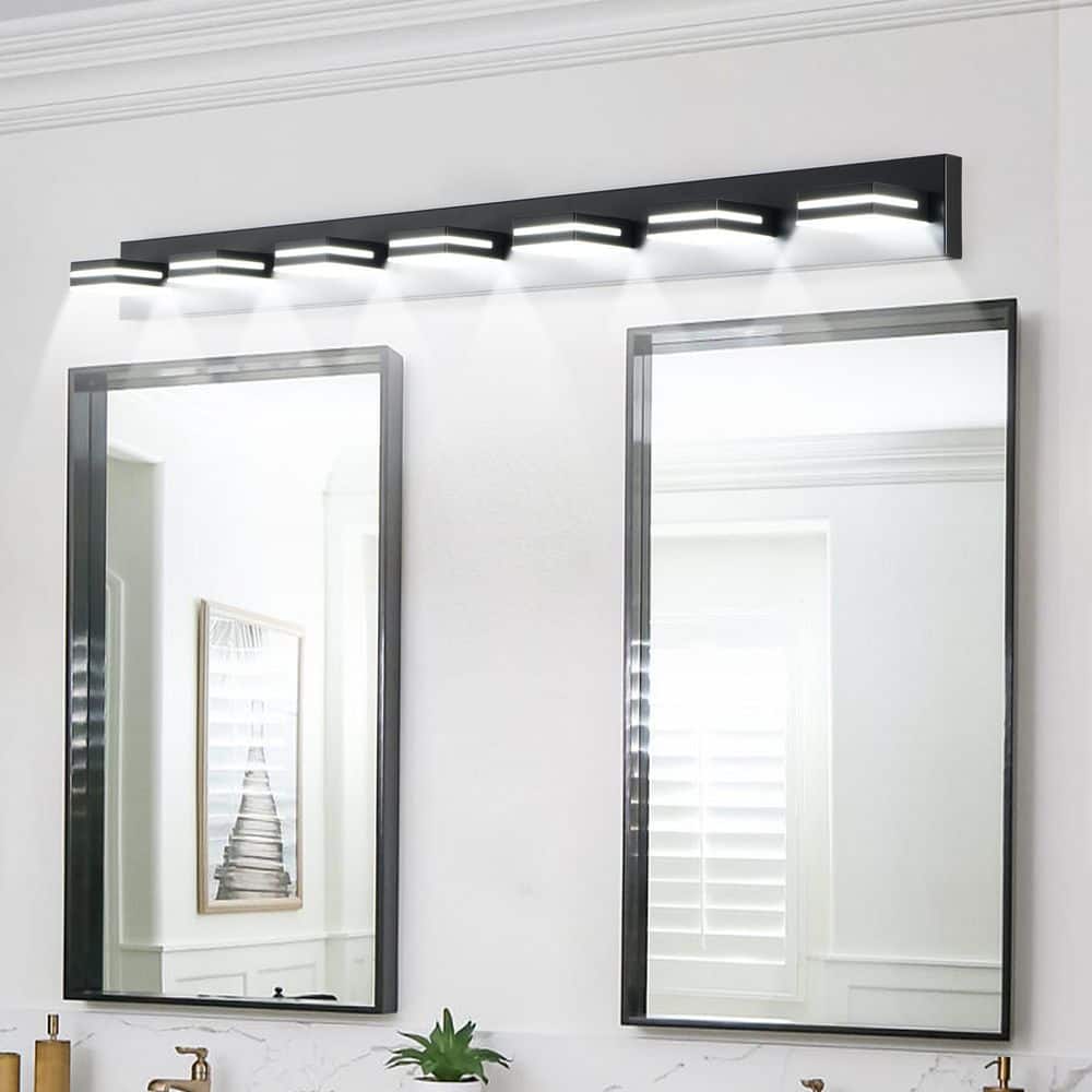55 in. 7-Light Black LED Vanity-Light with Shade price history on PriceWatchPro