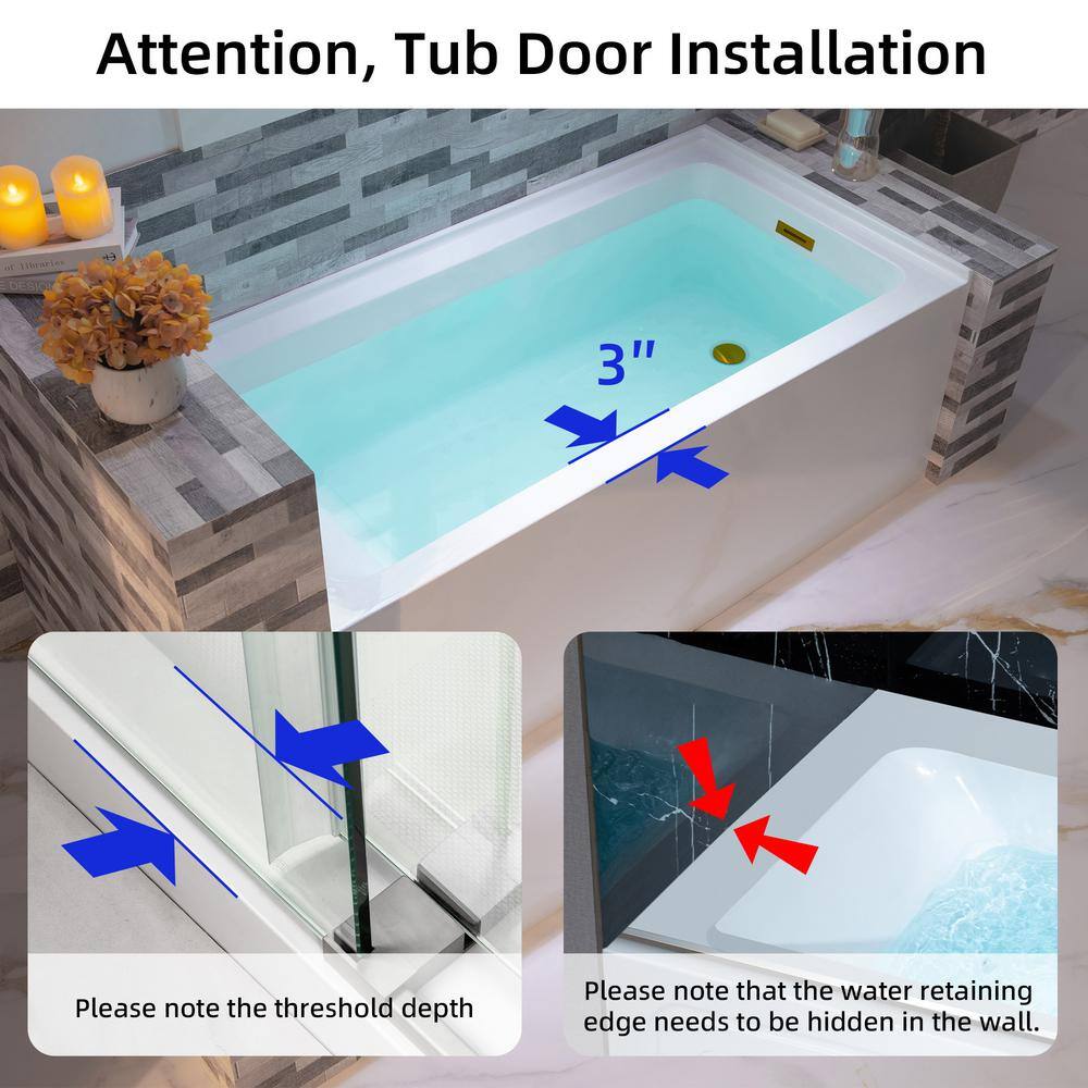 Vine 60'' x 30'' White Acrylic Alcove Soaking Bathtub