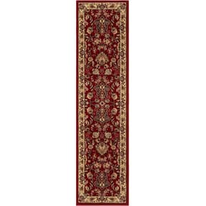Burgundy 2 ft. 2 in. x 8 ft. 2 in. Traditional Classic Design Area Rug