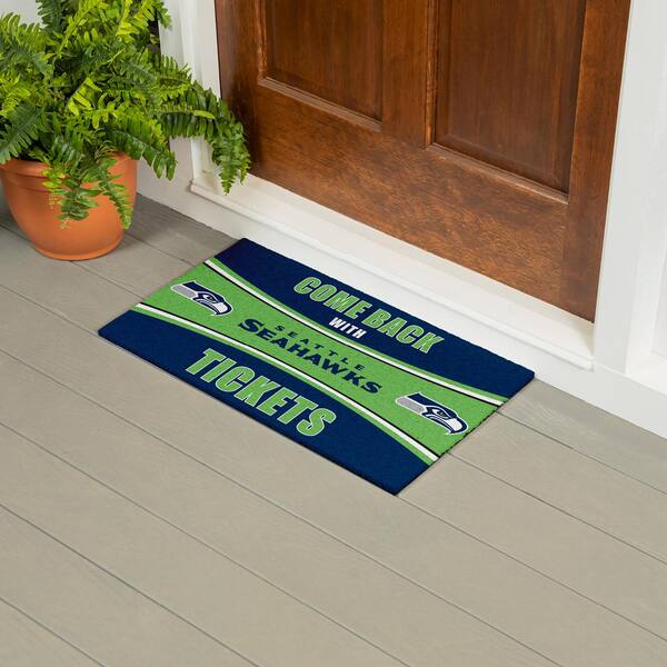 Evergreen Seattle Seahawks 28 in. x 16 in. PVC Back With Tickets" Trapper Door Mat