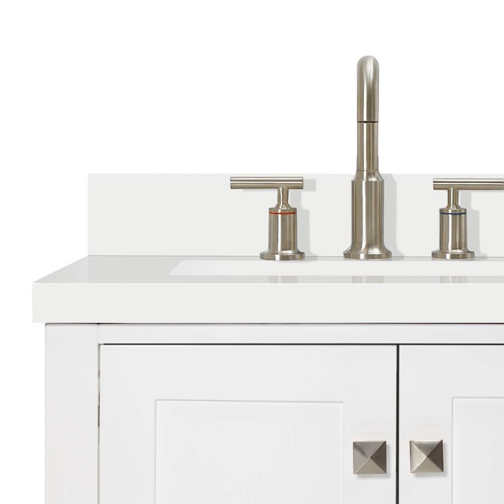 Cambridge 61" White Quartz Double Basin Freestanding Vanity