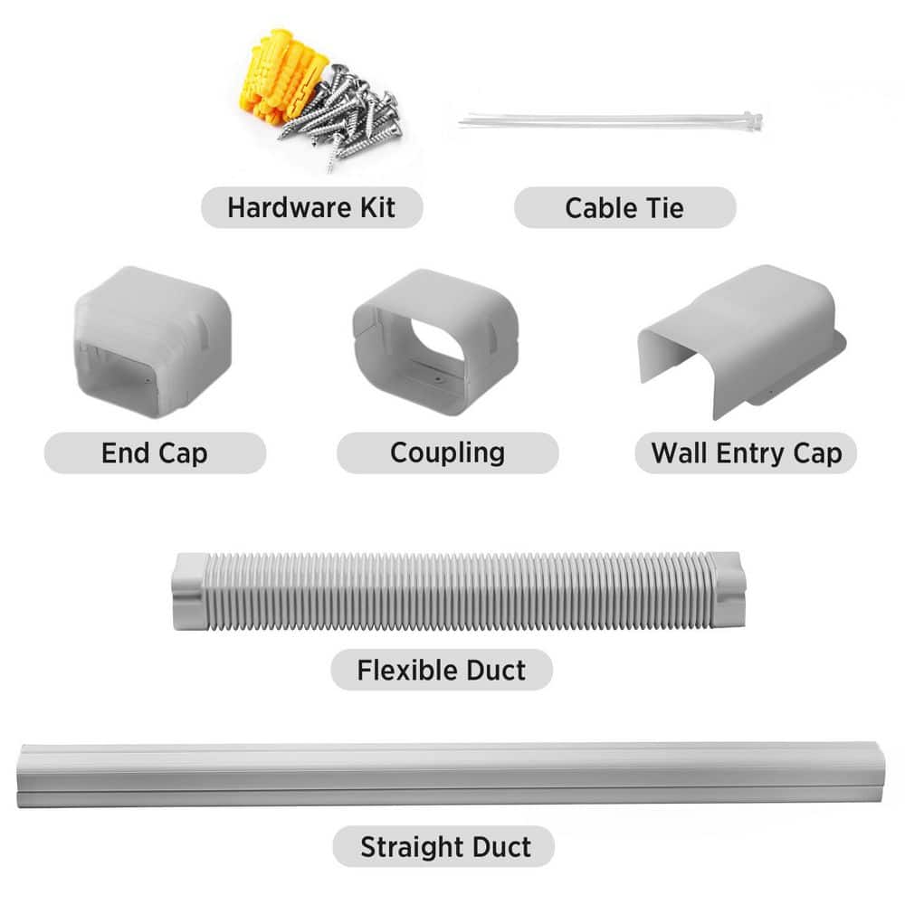 White PVC Line Cover Kit for AC Systems, 3'' W x 7.5' L