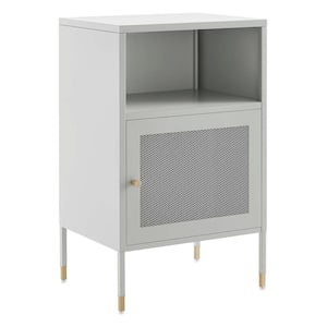 Covelo Rectangle Metal Top End Table in Light Gray