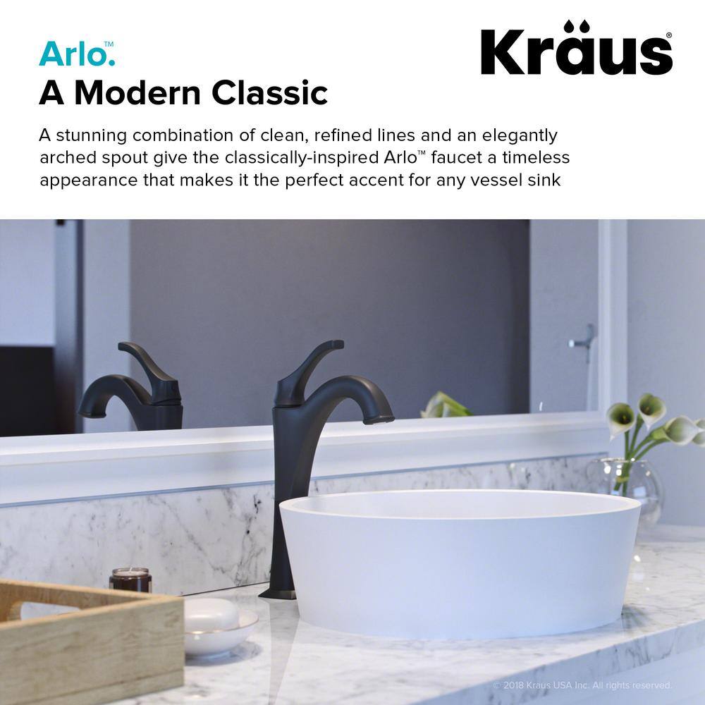 Eco-Friendly Contemporary Arlo Vessel Faucet in Matte Black