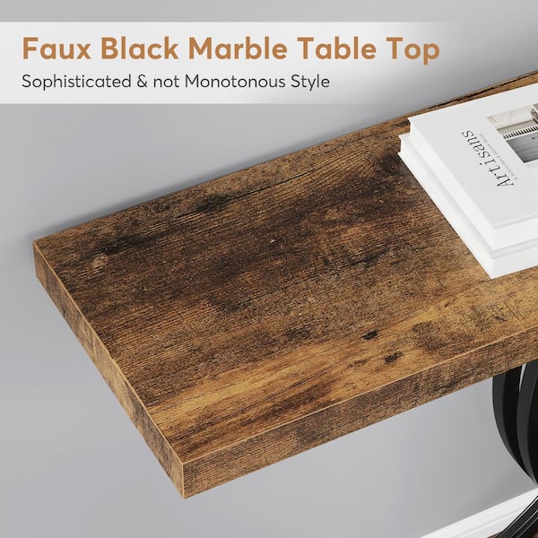 BYBLIGHT Terrella 39 in. Brown Rectangle Wood Console Table BYBLIGHT Terrella 39 in. Brown Rectangle Wood Console Table