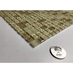 Swimming Pool Sand Beige Small Square Mosaic 0.375 in. x 0.375 in. Glass Wall Pool and Floor Tile (11 sq. ft./Case)