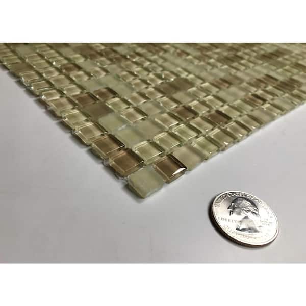 Swimming Pool Sand Beige 12 in. X 12 in. Small Square Glass Mosaic Wall Pool And Floor Tile (8 sq.ft./Case)