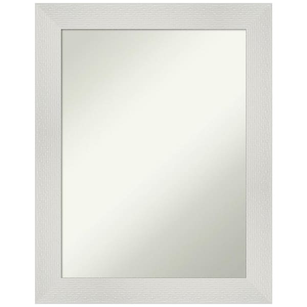 Amanti Art Mosaic White 22.5 in. H x 28.5 in. W Framed Non-Beveled Wall Mirror in White