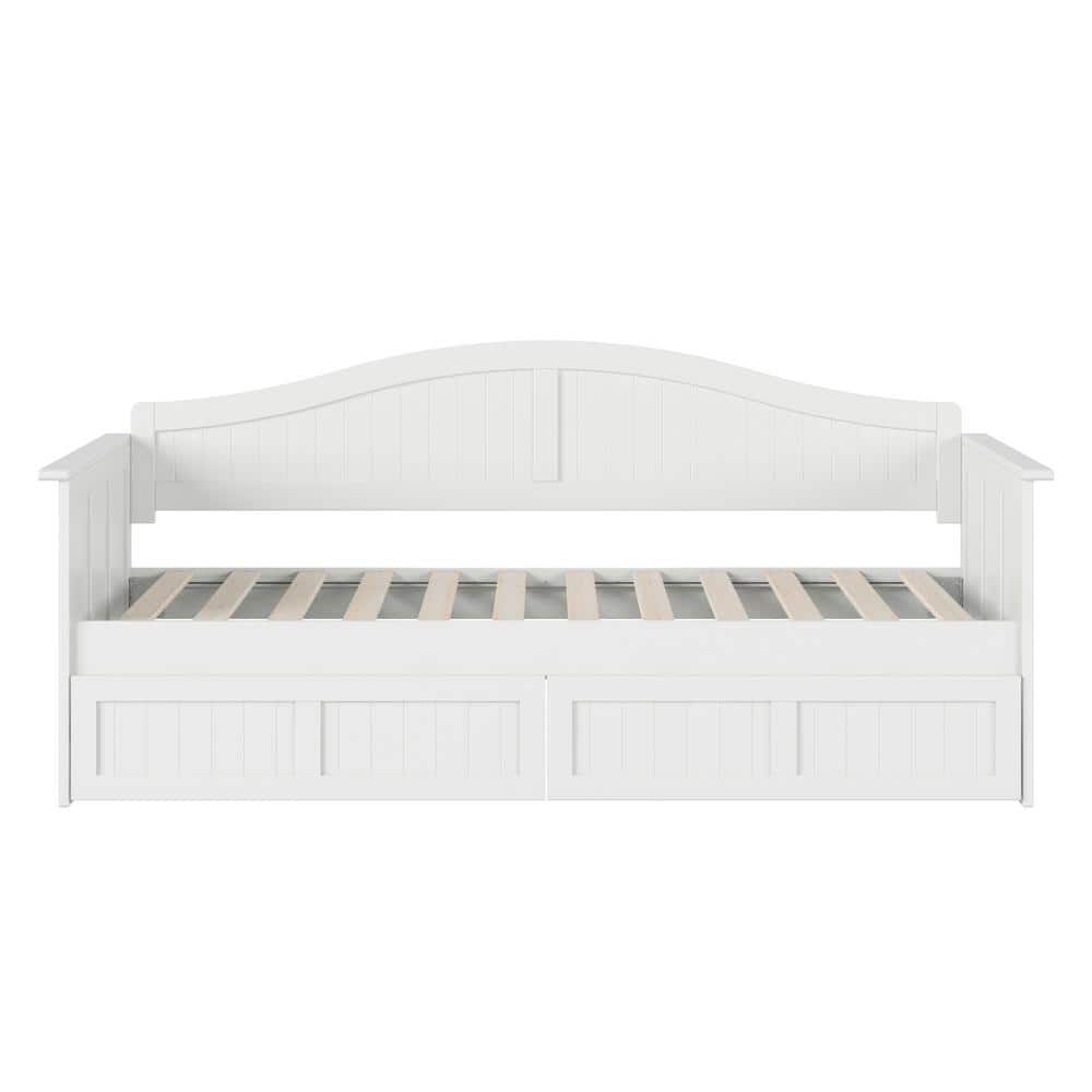 Nantucket White Twin Wood Daybed with Storage Drawers