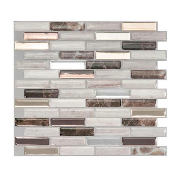 smart tiles Milenza Genoa 10.2 in. x 9 in. Vinyl Peel and Stick Tile (2.36 sq. ft. / 4-Pack)