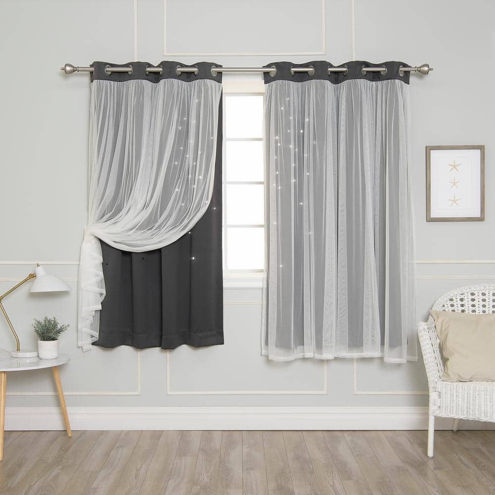 Best Home Fashion Dark Grey Grommet Blackout Curtain - 80 in. W x 108 in. L  GROM_WIDE-80X108-DK.GREY - The Home Depot