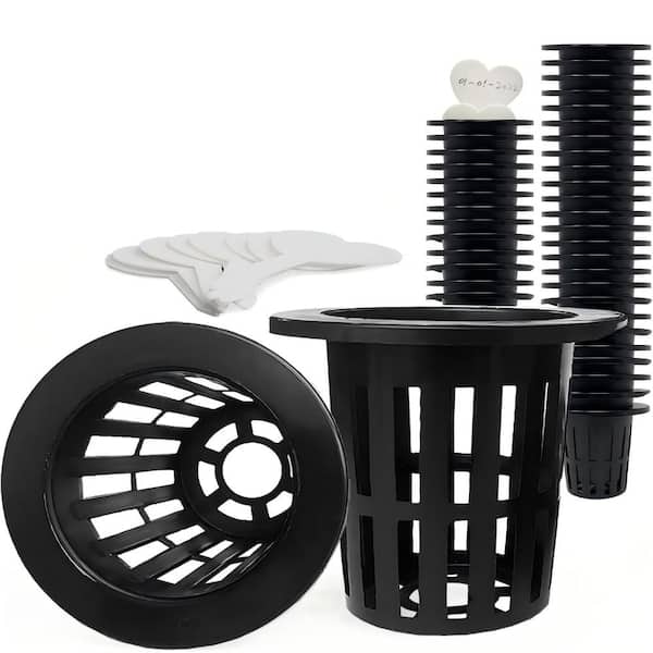 2 in. Net Pots Wide Lip Black 100-Pack
