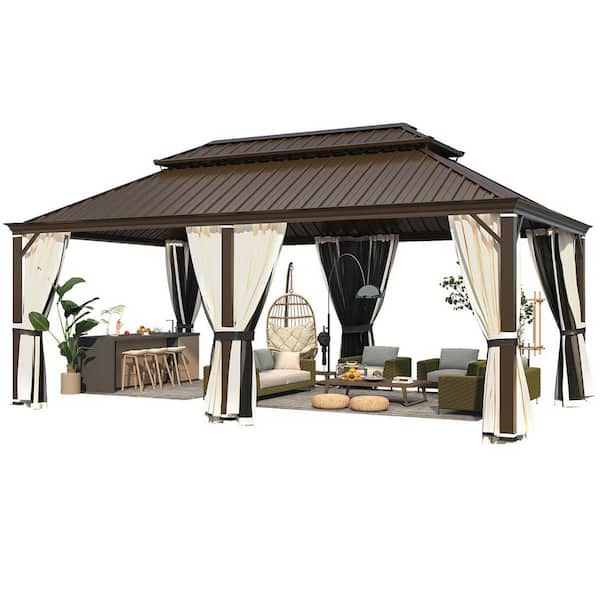 20 ft. W x 12 ft. D Aluminum Patio Gazebo
