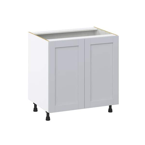 J COLLECTION Cumberland Light Gray Shaker Assembled Sink Base Kitchen Cabinet with Full Height Door (30 in. W x 34.5 in. H x 24 in.D)