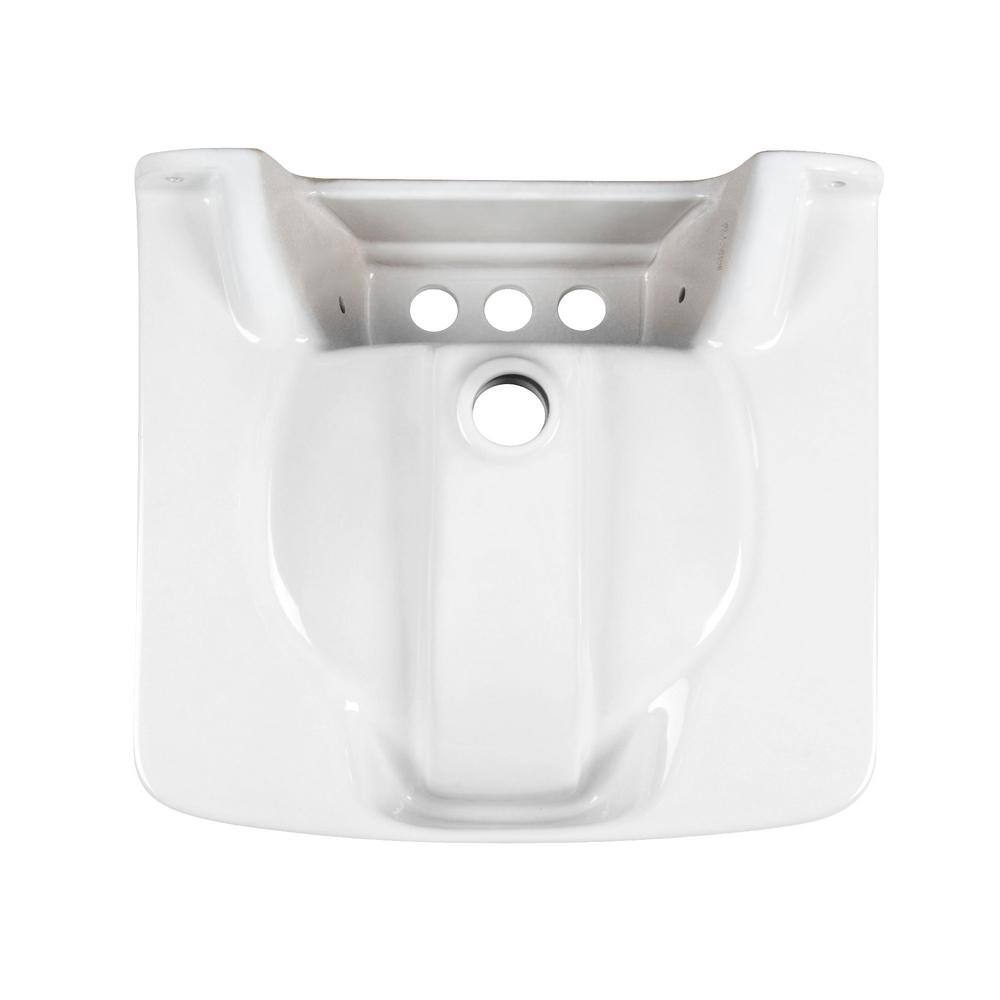 19'' White Ceramic Wall-Mount Bathroom Sink with Faucet Hole