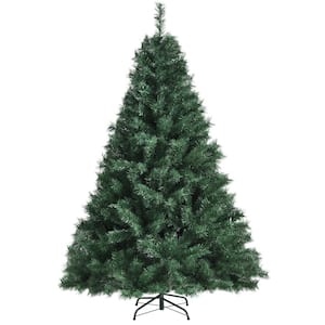 5Ft Unlit Regular Hinged Artificial Christmas Tree 410 Tips Holiday Decor w/Metal Stand