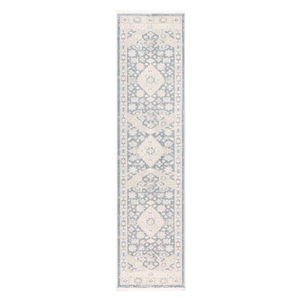 Everyday Rein Center Medallion Blue Beige 2 ft. x 7 ft. Machine Washable Area Rug price history on PriceWatchPro