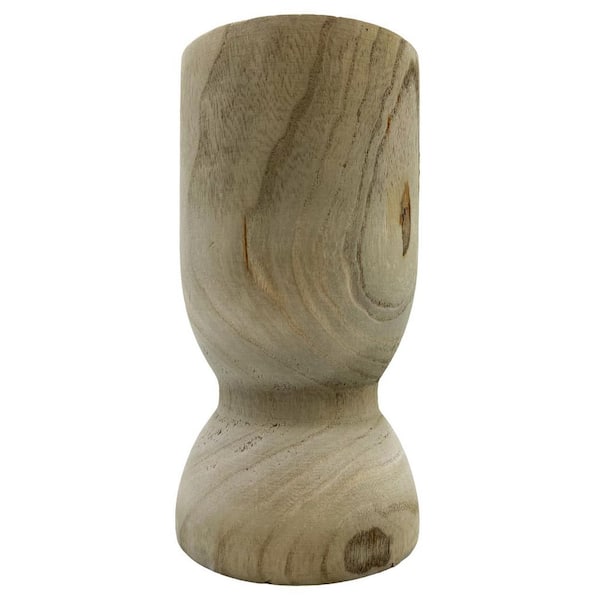 castellousa 11" Brown High Decorative Wood Vase