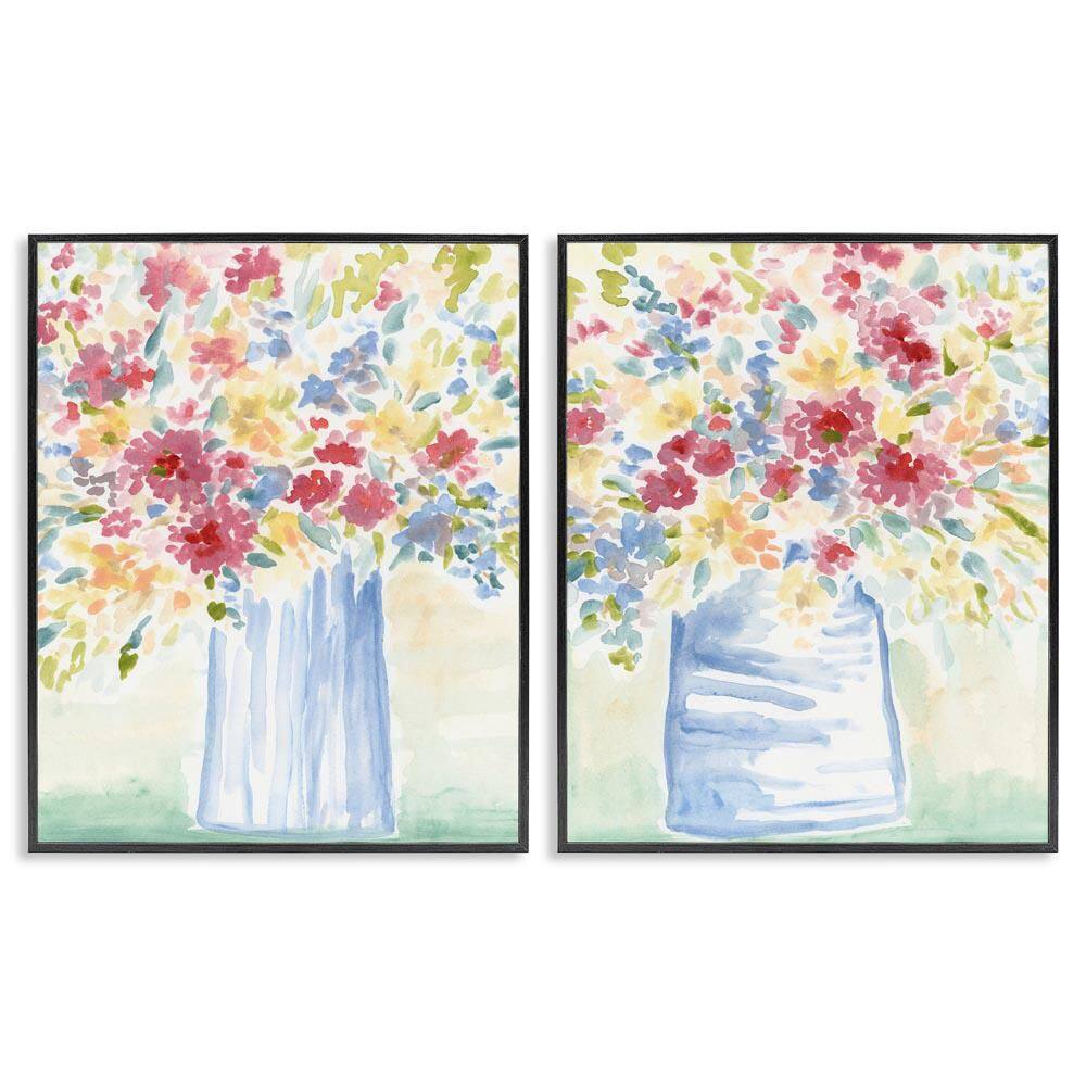 Soft Speckled Flower Vases by June Erica Vess 2 Pieces Black Framed Nature Giclee Art Print 20 in. x 16 in. price history on PriceWatchPro