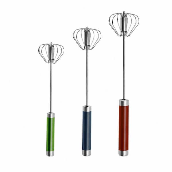 Stainless Steel Hand Push Rotary Whisk Mixer Egg Beater Easy Clean for Cream, Batter, Butter, Sauces, Multicolored
