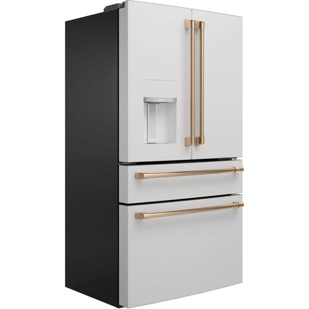 Matte White Smart French Door Refrigerator with Ice Maker