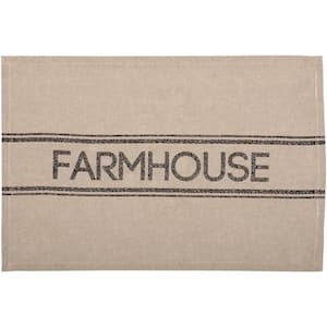 Sawyer Mill Farmhouse 12 in. W x 18 in. L Beige/Cream Khaki Asphalt Cotton Placemat (Set of 6)
