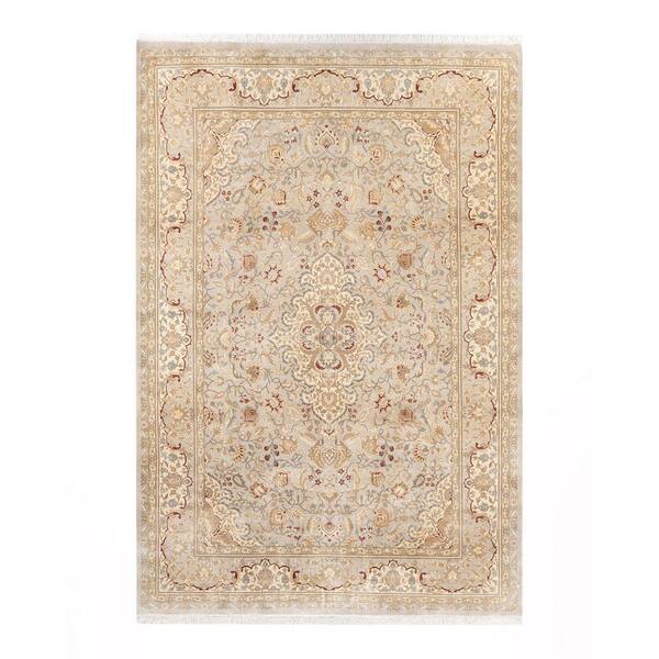 Solo Rugs Mogul One-of-a-Kind Traditional Ivory 6 ft. 1 in. x 8 ft. 10 in. Oriental Area Rug