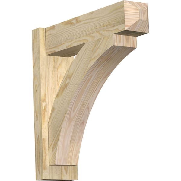 Ekena Millwork 6 in. x 22 in. x 22 in. Douglas Fir Thorton Craftsman Rough Sawn Outlooker