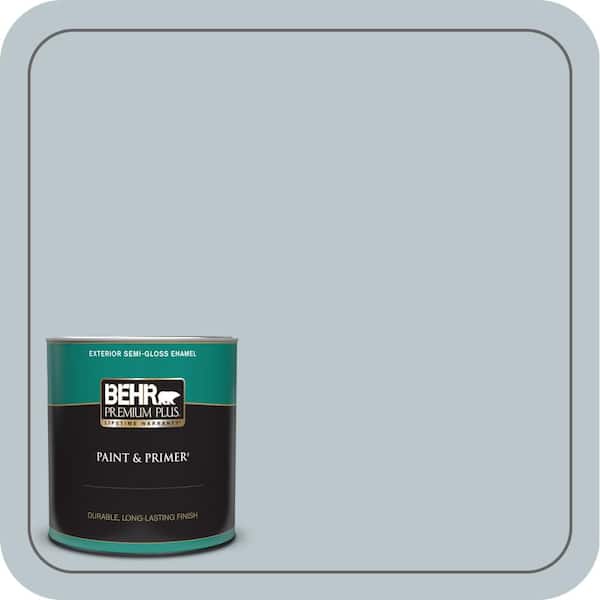 BEHR PREMIUM PLUS 1 qt. #PPH-42 Nautical Gray Semi-Gloss Enamel Exterior Paint & Primer